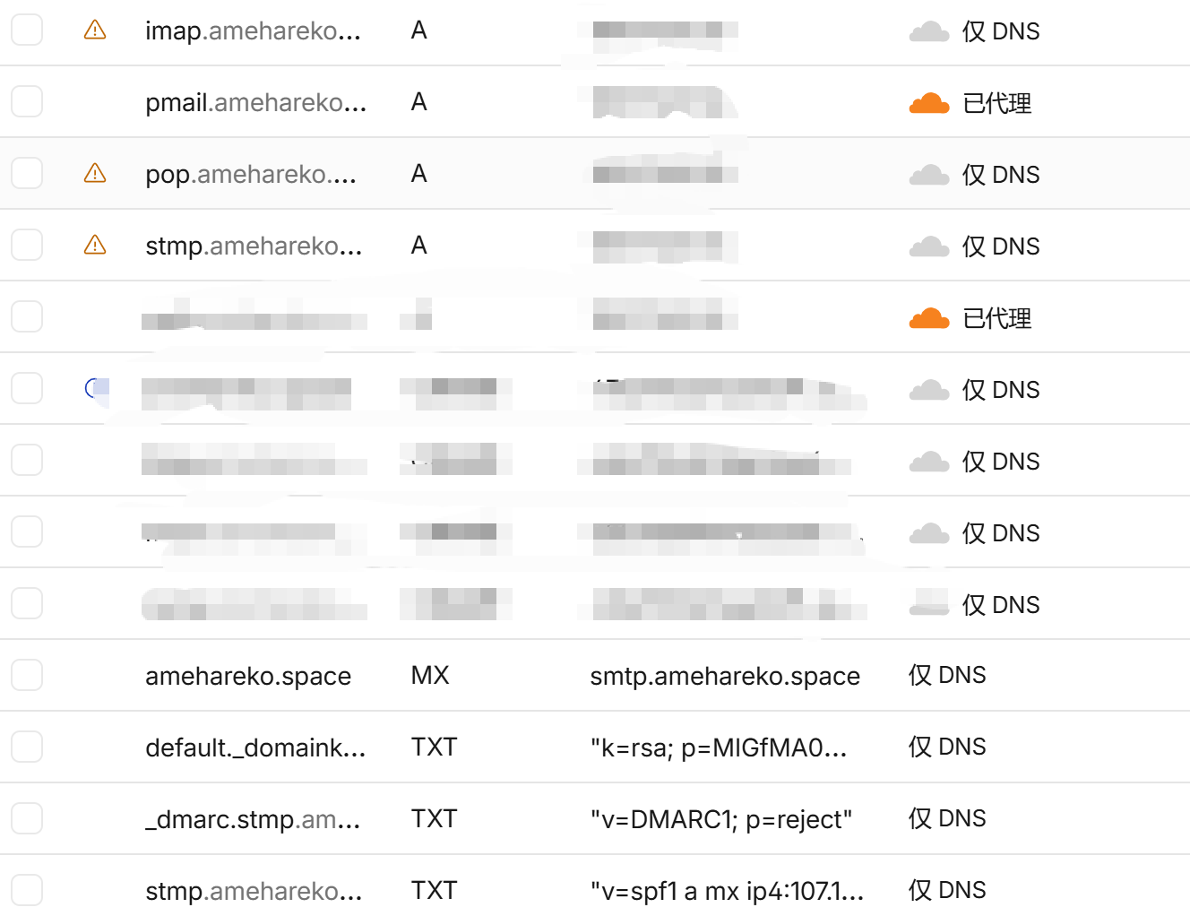 Cloudflare DNS 解析界面